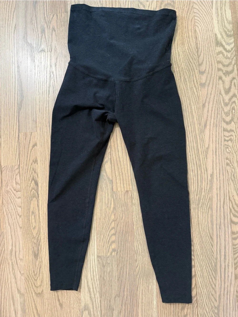 Beyond Yoga Charcoal High-Waist Fold-Over Maternity Leggings